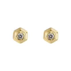 Tomfoolery Hex Gold Plated Gem Studs Best