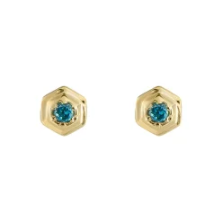 Tomfoolery Hex Gold Plated Gem Studs Best