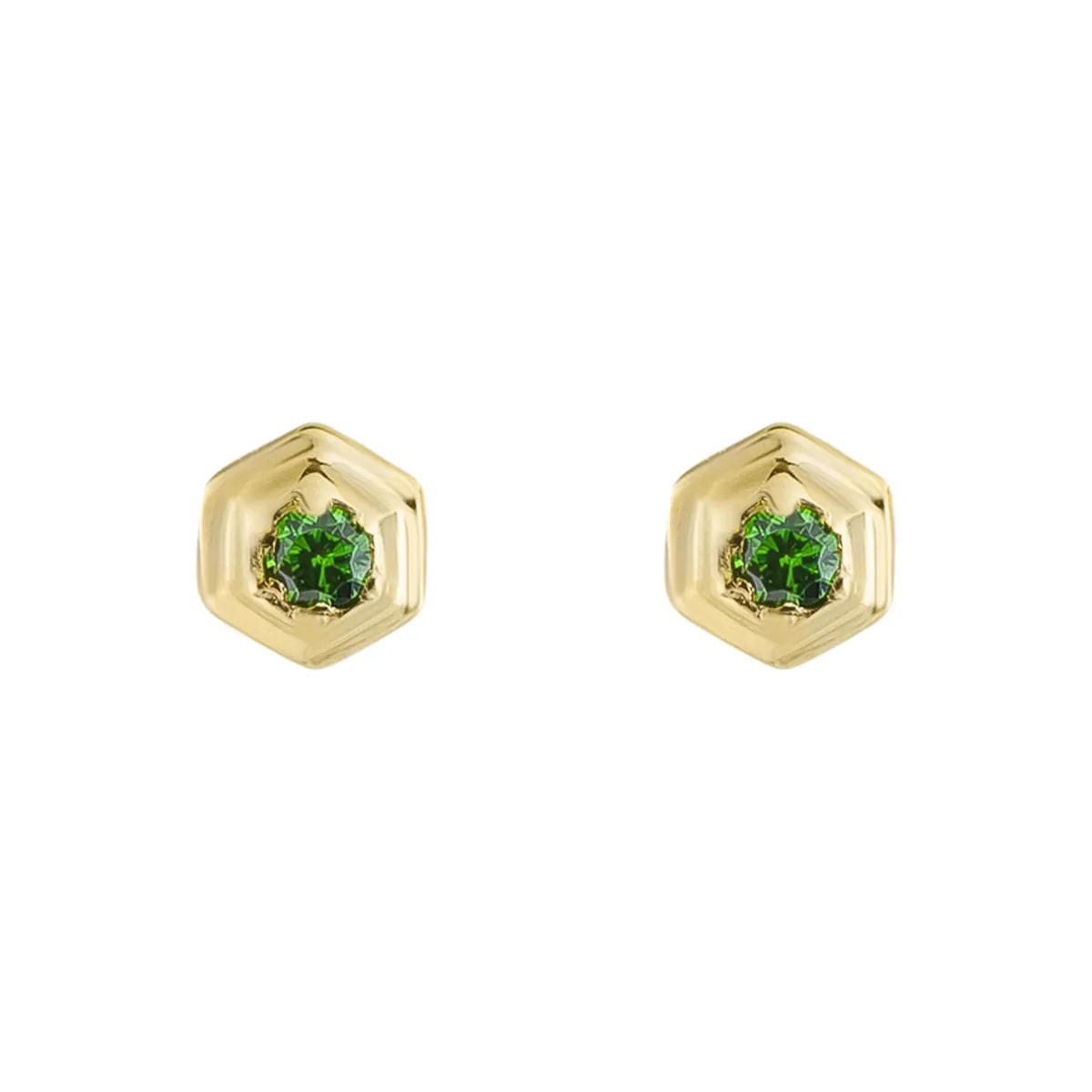 Tomfoolery Hex Gold Plated Gem Studs Best