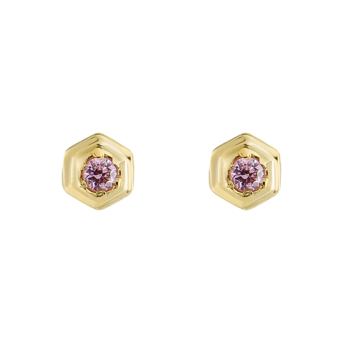 Tomfoolery Hex Gold Plated Gem Studs Best