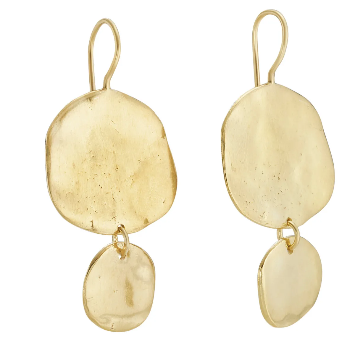 Tomfoolery Ibiza Gold Double Disc Drop Earrings(Out of Stock) Discount