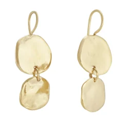 Tomfoolery Ibiza Medium Gold Disc Drop Earrings Online