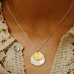 Tomfoolery Ibiza Silver Double Disk Necklace Online