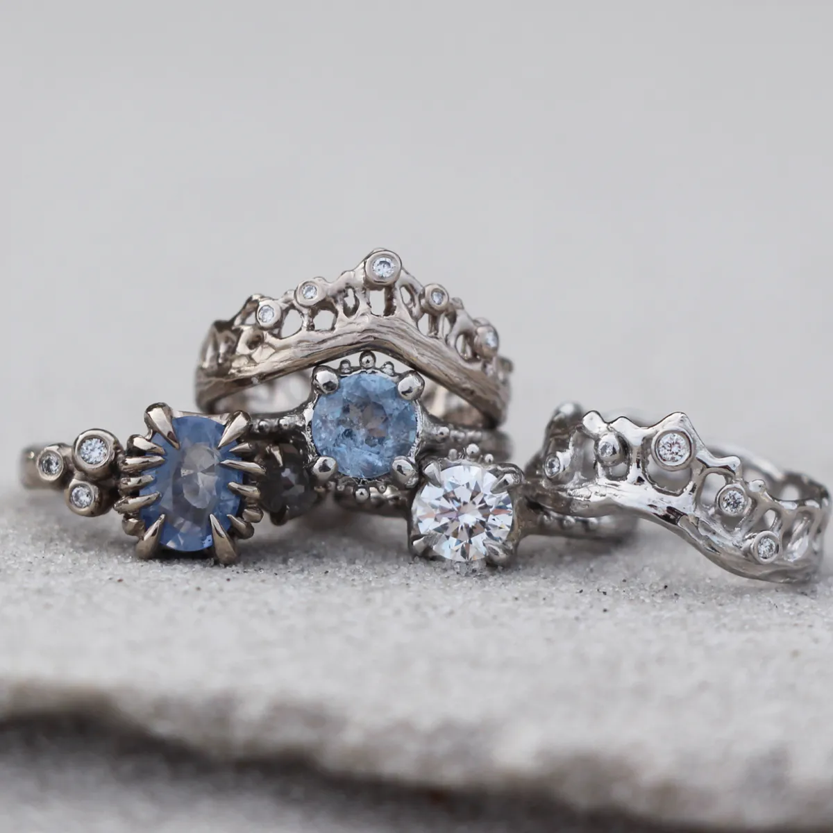 Tomfoolery Into The Deep Sapphire Solitaire Ring Hot