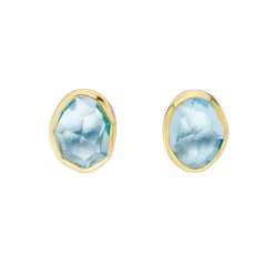 Tomfoolery Irregular Aquamarine Studs Fashion