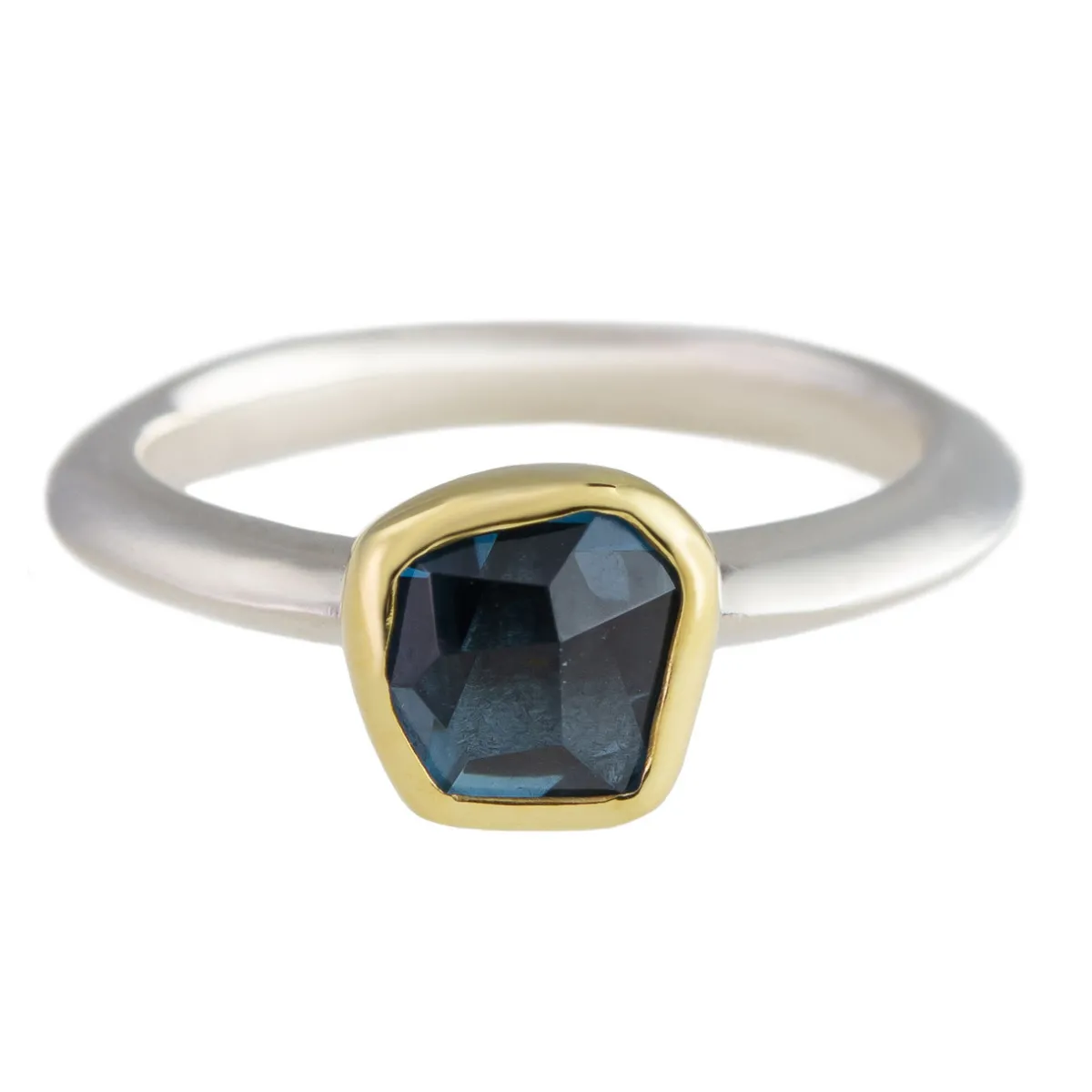 Tomfoolery Irregular Blue Topaz Stacking Ring Hot