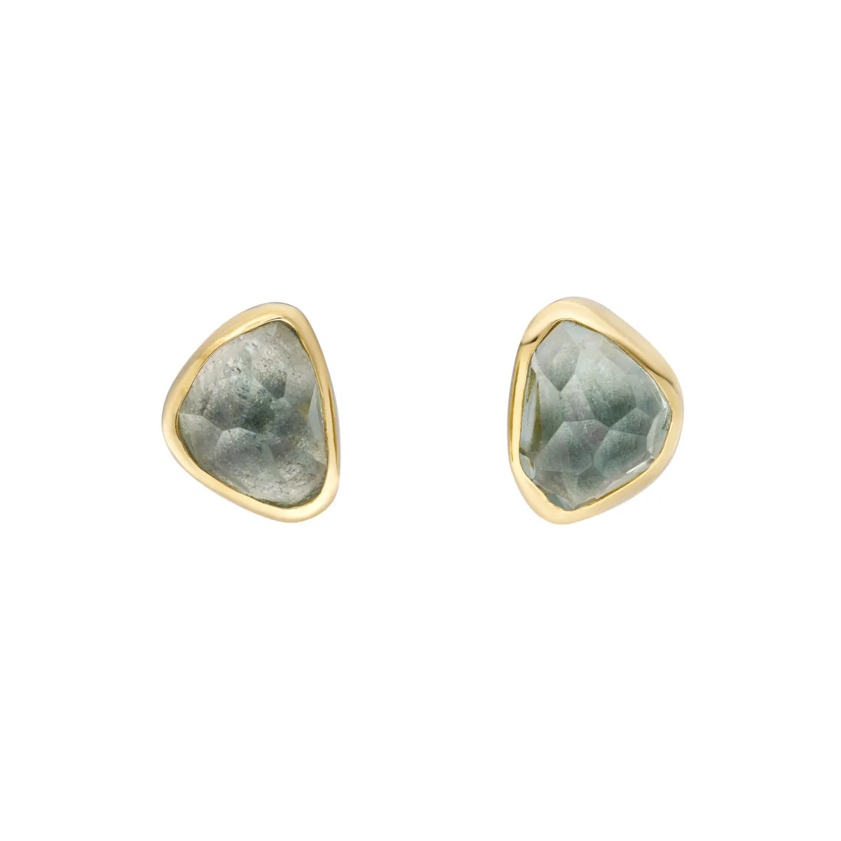 Tomfoolery Irregular Green Amethyst Studs Fashion