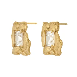 Tomfoolery Jaqi Gold White Sapphire Studs Clearance