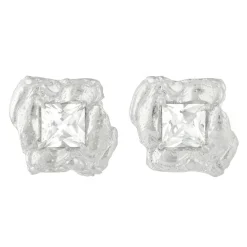 Tomfoolery Jaqi Silver White Sapphire Studs Discount