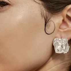Tomfoolery Jaqi Silver White Sapphire Studs Discount
