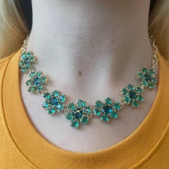 Tomfoolery Jardim Floral Necklace Turquoise Best