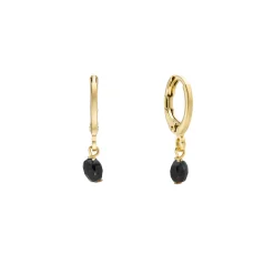 Tomfoolery Jet Gemstone Hoops Clearance