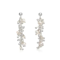 Tomfoolery Joy Pearl Drop Earrings Silver Outlet