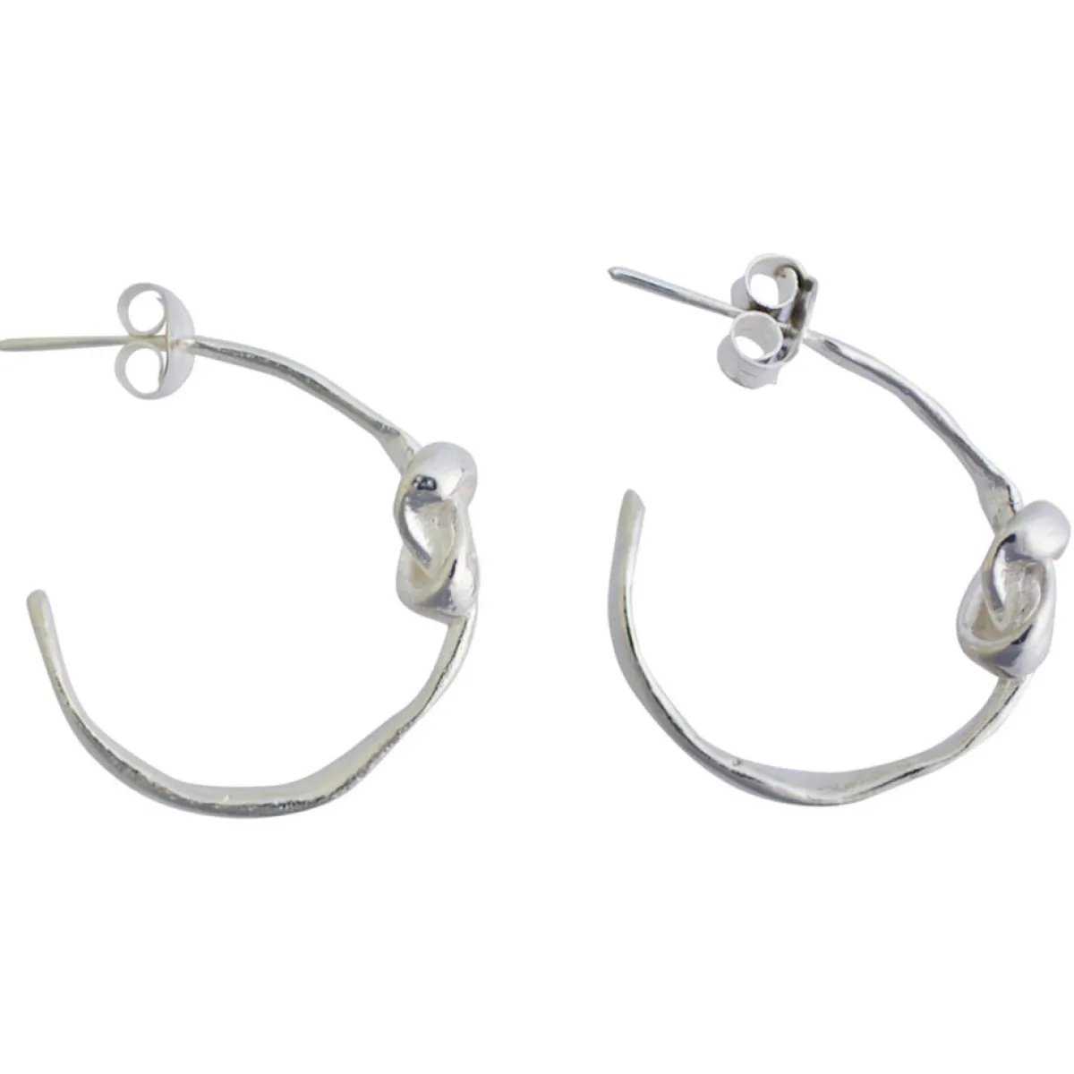 Tomfoolery Julia Silver Knot Hoop Earrings Discount