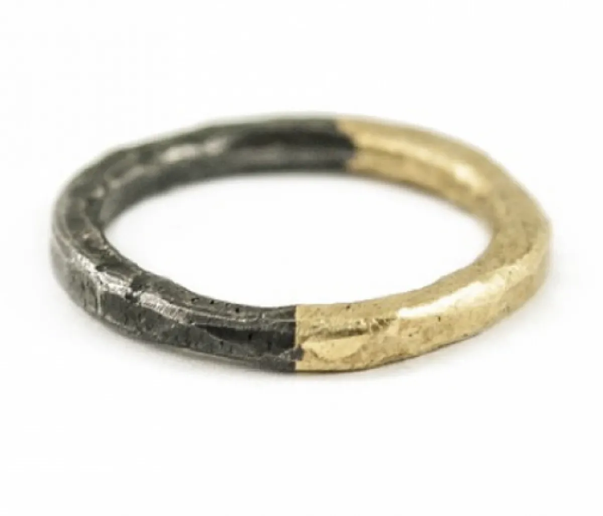 Tomfoolery 18k Yellow Gold & Oxidised Silver Ring Fashion