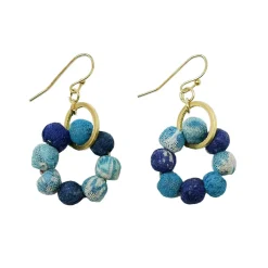 Tomfoolery Kantha Azure Orbital Drop Earrings Discount