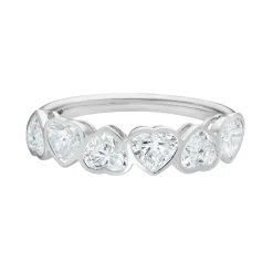 Tomfoolery Lab Heart Diamond Half Eternity Ring Sale