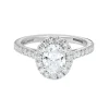 Tomfoolery Lab Oval Diamond Halo White Gold Ring Sale