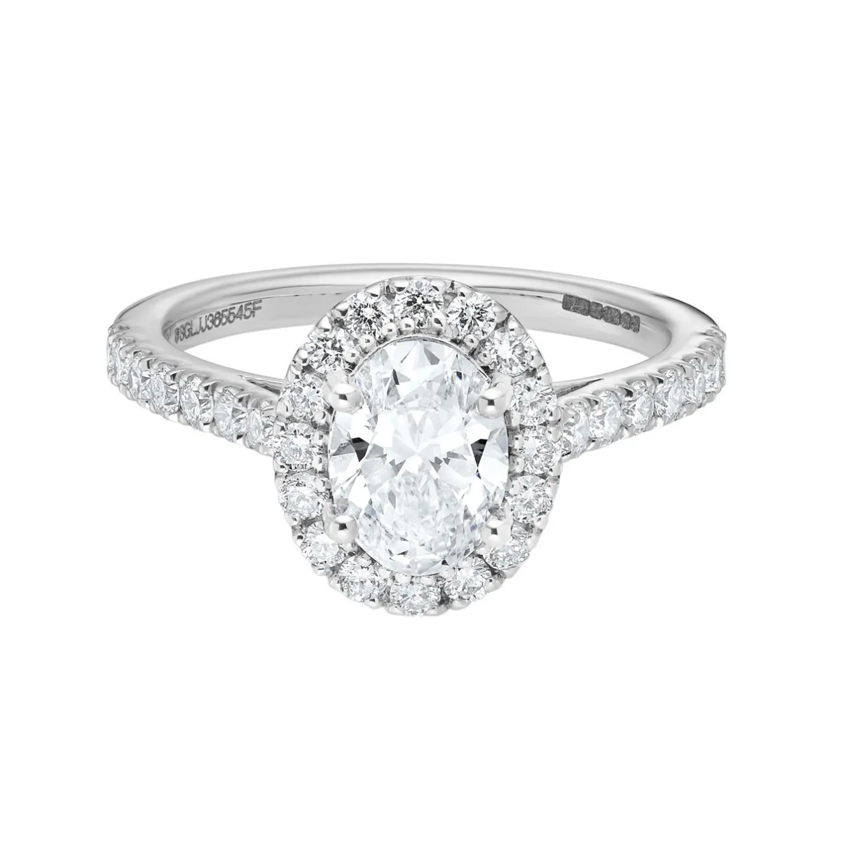 Tomfoolery Lab Oval Diamond Halo White Gold Ring Sale