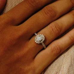Tomfoolery Lab Oval Diamond Halo Yellow Gold Ring Best