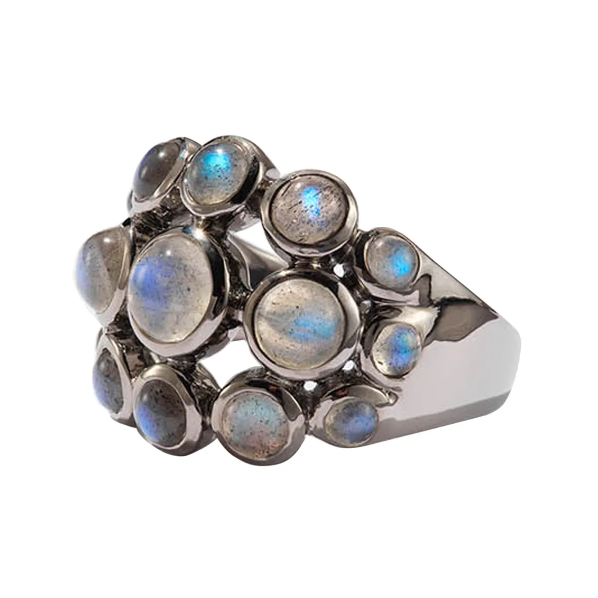 Tomfoolery Labradorite Cabochon Dot Dome Ring Clearance