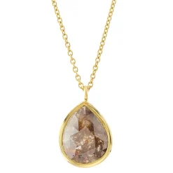 Tomfoolery Large Cognac Pear Rose Cut Diamond Pendant Sale
