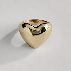 Tomfoolery Large Gold Heart Ring Clearance