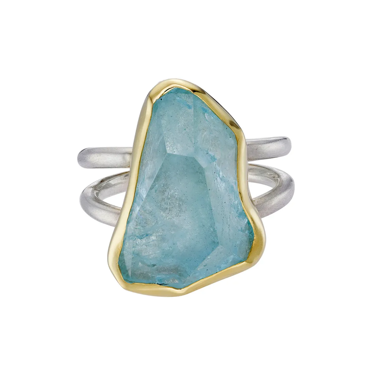 Tomfoolery Large Irregular Aquamarine Statement Ring Online