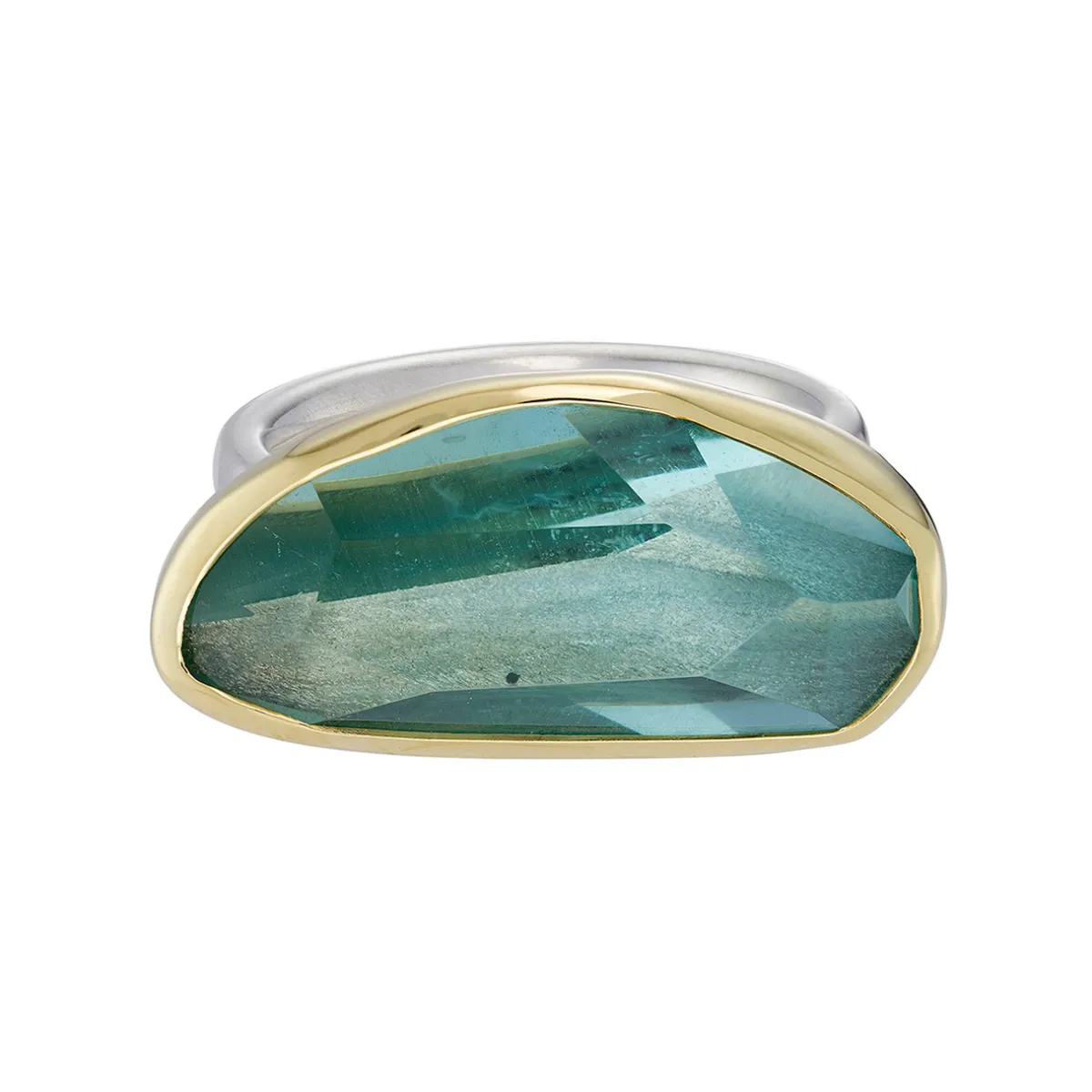 Tomfoolery Large Irregular Green Amethyst Flat Band Ring Best