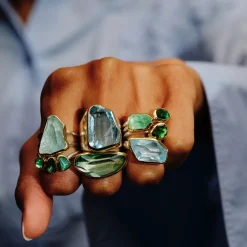 Tomfoolery Large Irregular Green Amethyst Flat Band Ring Best