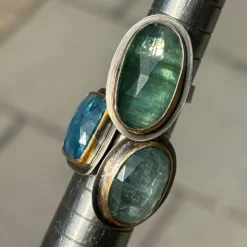 Tomfoolery Large Kyanite Crescent Rim Ring Hot