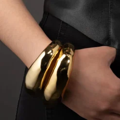 Tomfoolery Large Molten Hinged Cuff New