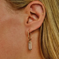 Tomfoolery Large Oval Moonstone Hexa Layered Clicker Hoop Outlet