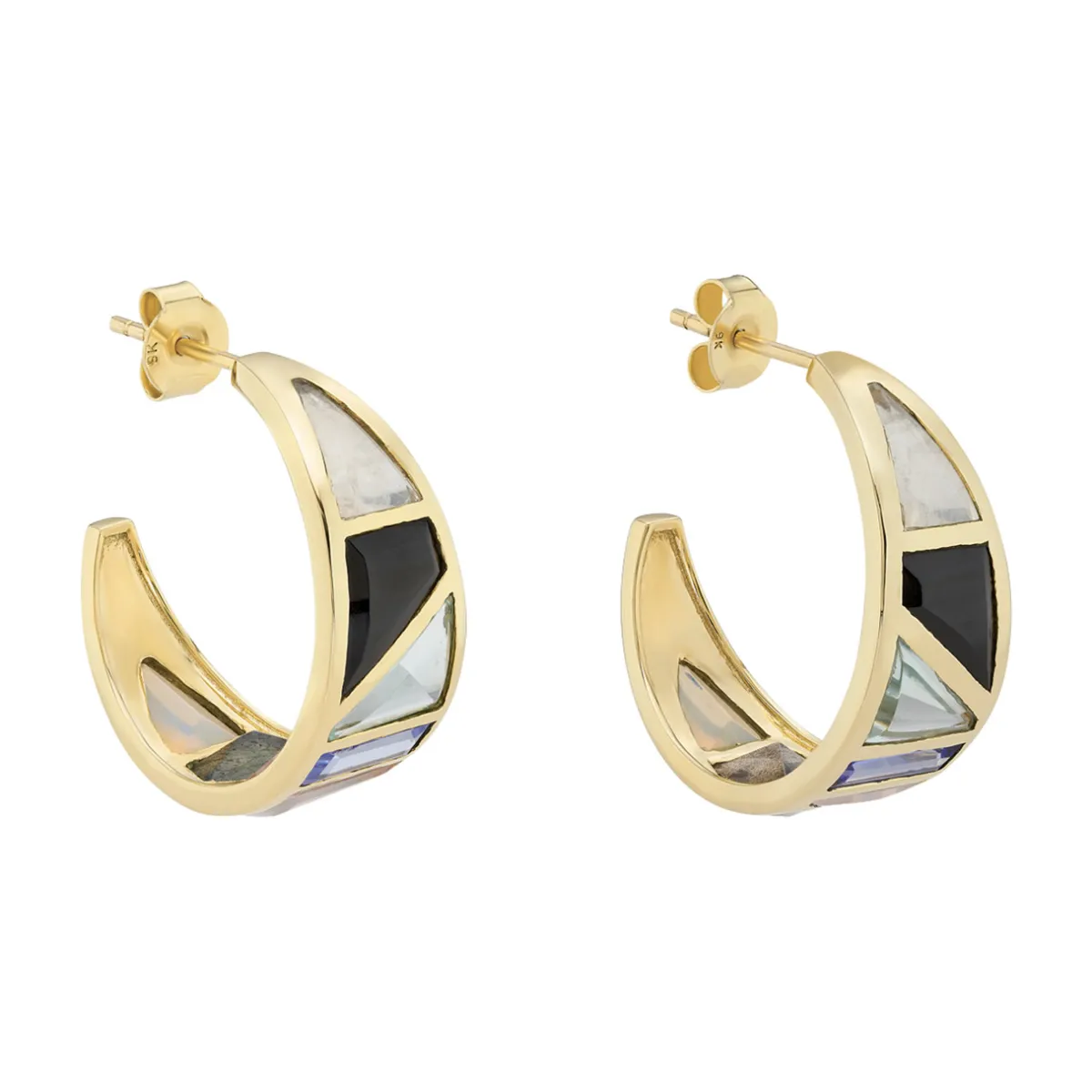 Tomfoolery Large Pastel Gemstone Tableau Hoops Sale