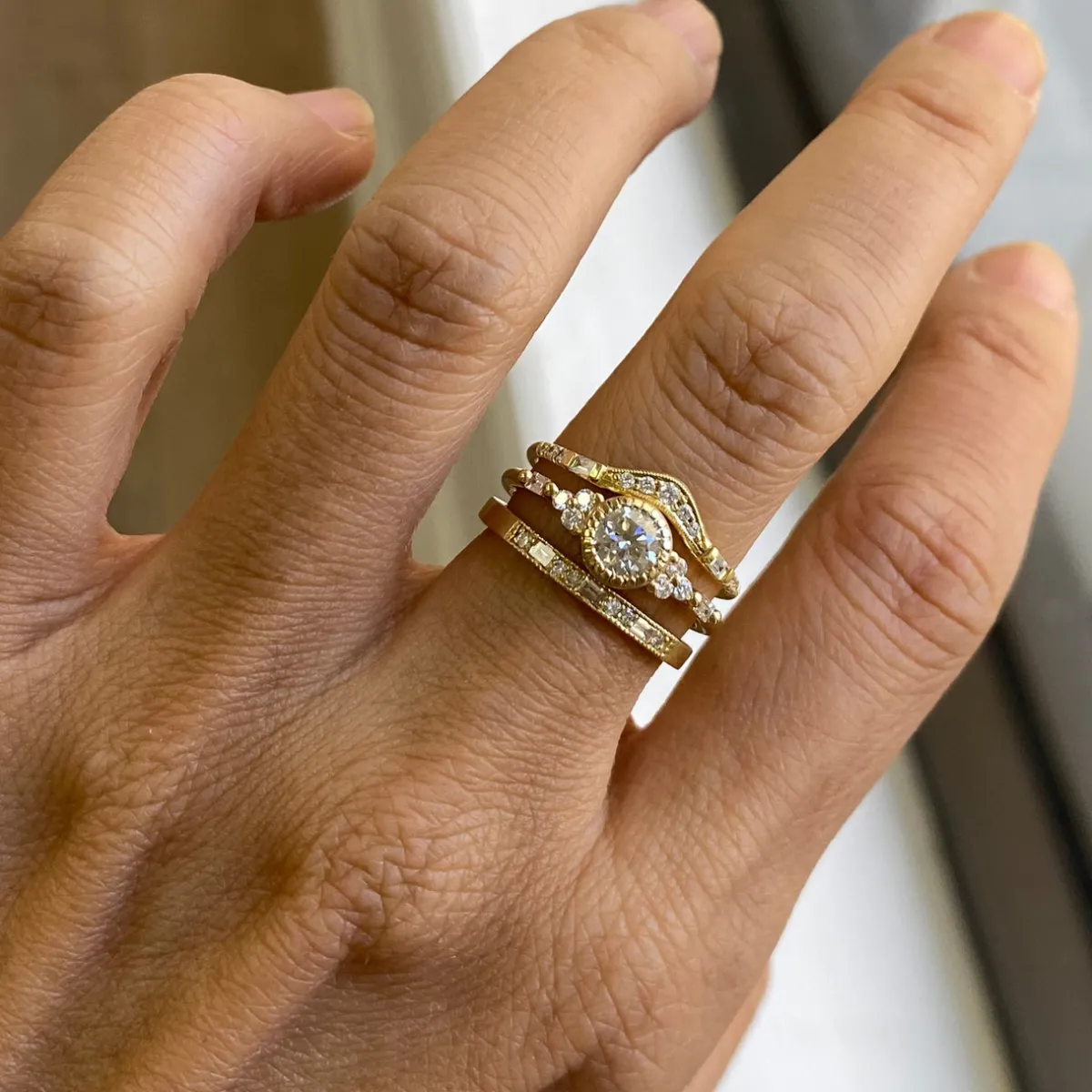 Tomfoolery Large Round Poeme Diamond Ring Clearance