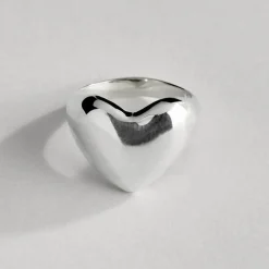 Tomfoolery Large Silver Heart Ring Online