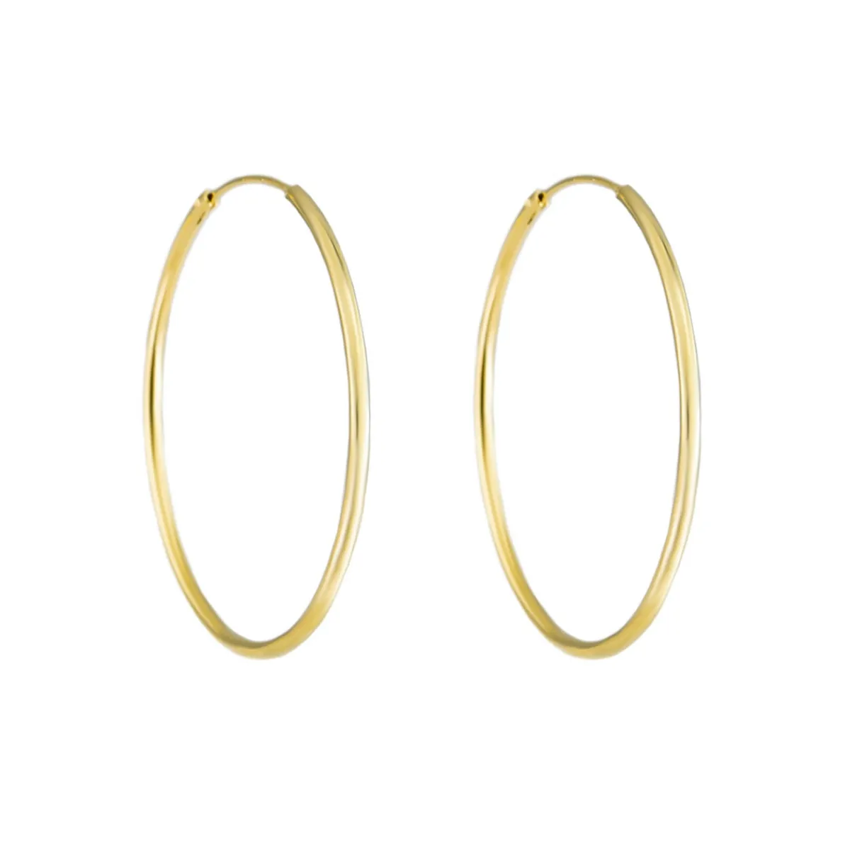 Tomfoolery Large Sleeper Gold Plated Silver Hoop 40mm New