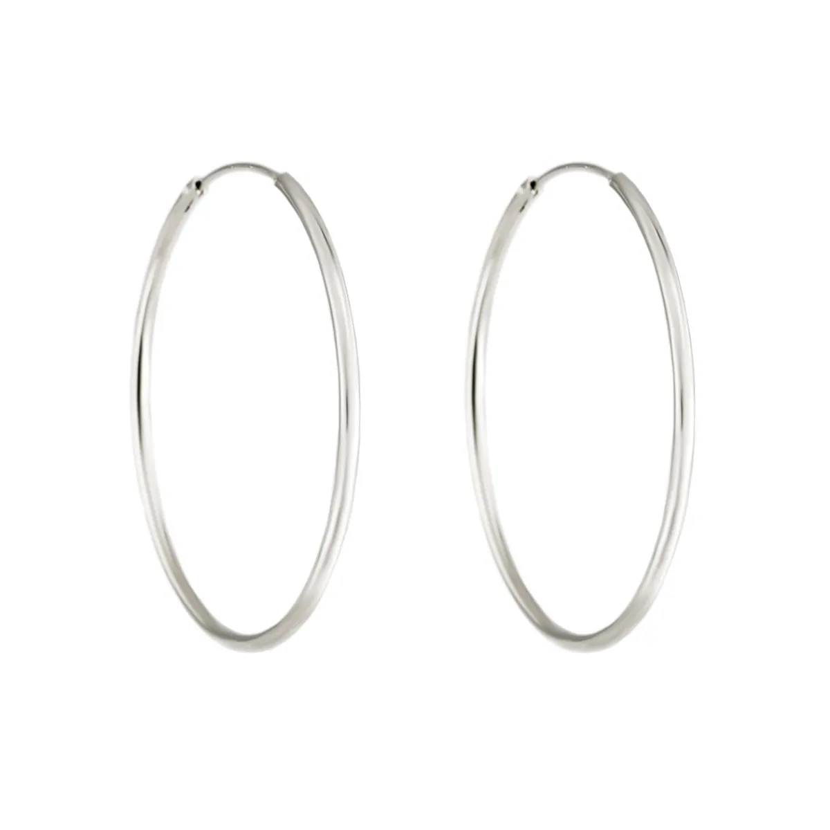 Tomfoolery Large Sleeper Silver Hoop 40mm New