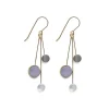 Tomfoolery Lavender Cluster Mother of Pearl & Glass Drop Earrings Sale