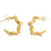 Tomfoolery Layla Gold Twist Hoop Earrings New