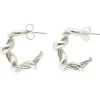 Tomfoolery Layla Silver Twist Hoop Earrings(Out of Stock) Discount