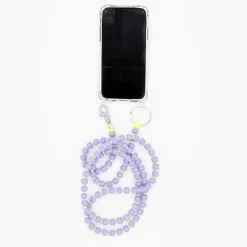 Tomfoolery Lilac & Neon Yellow Perlen Wooden Beaded iPhone Necklace & Keychain Fashion