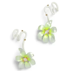 Tomfoolery Lily Lucite Flower Ear Climber Earring White Sale