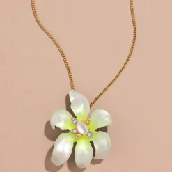 Tomfoolery Lily Lucite Flower Pendant White Online
