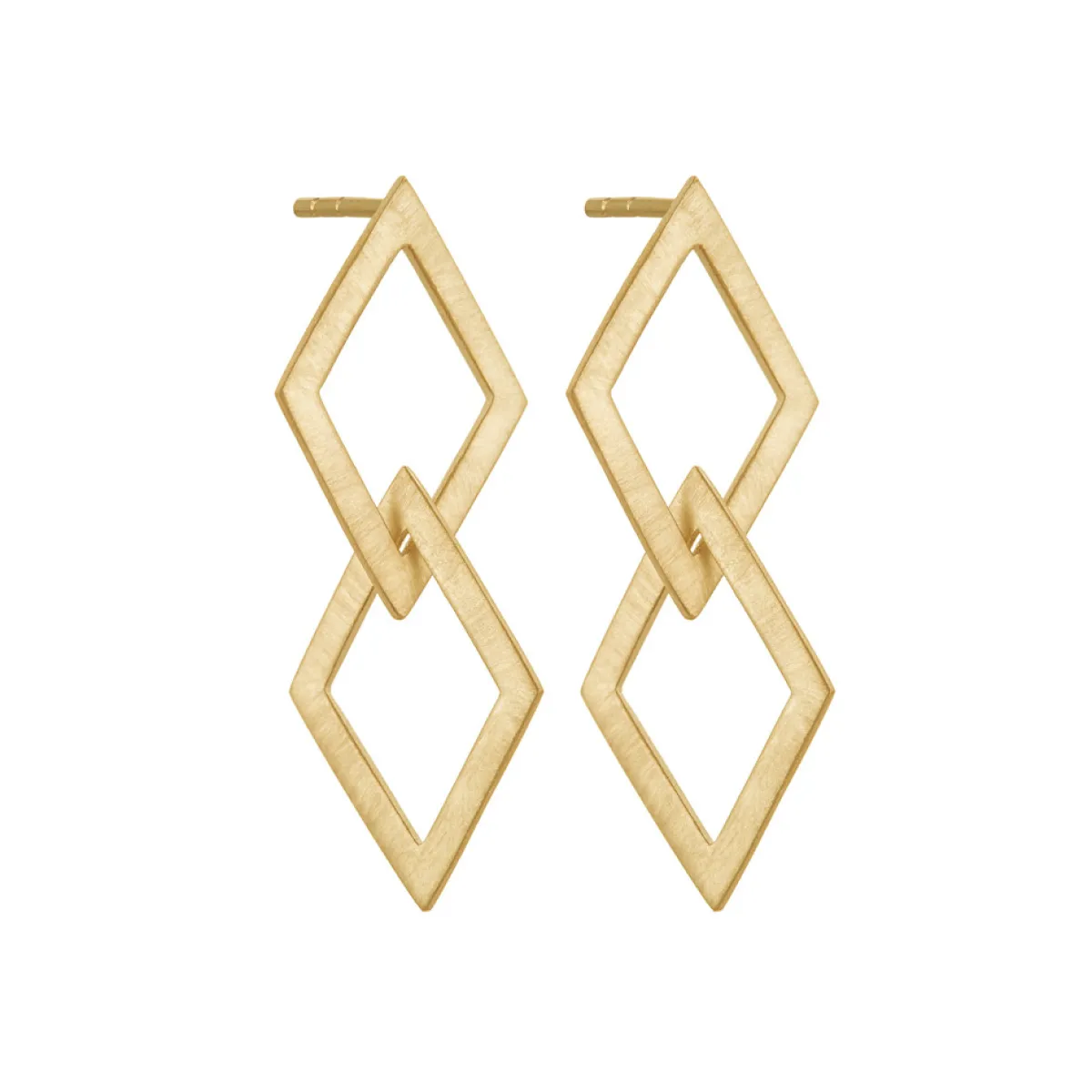 Tomfoolery Linear Double Diamond Link Drop Earrings Online