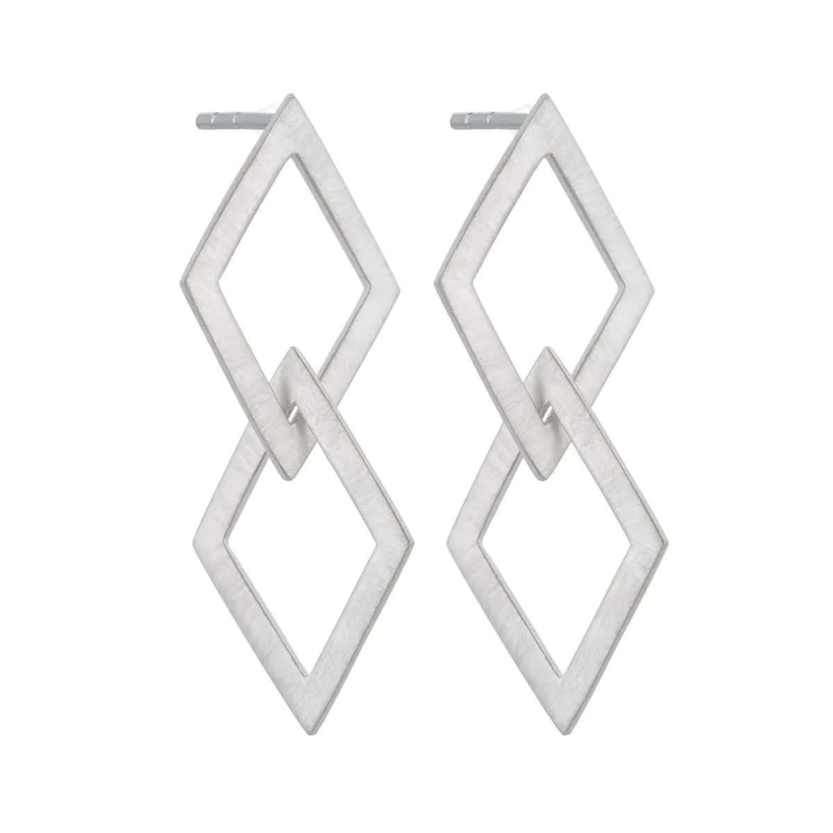 Tomfoolery Linear Double Diamond Link Drop Earrings Online
