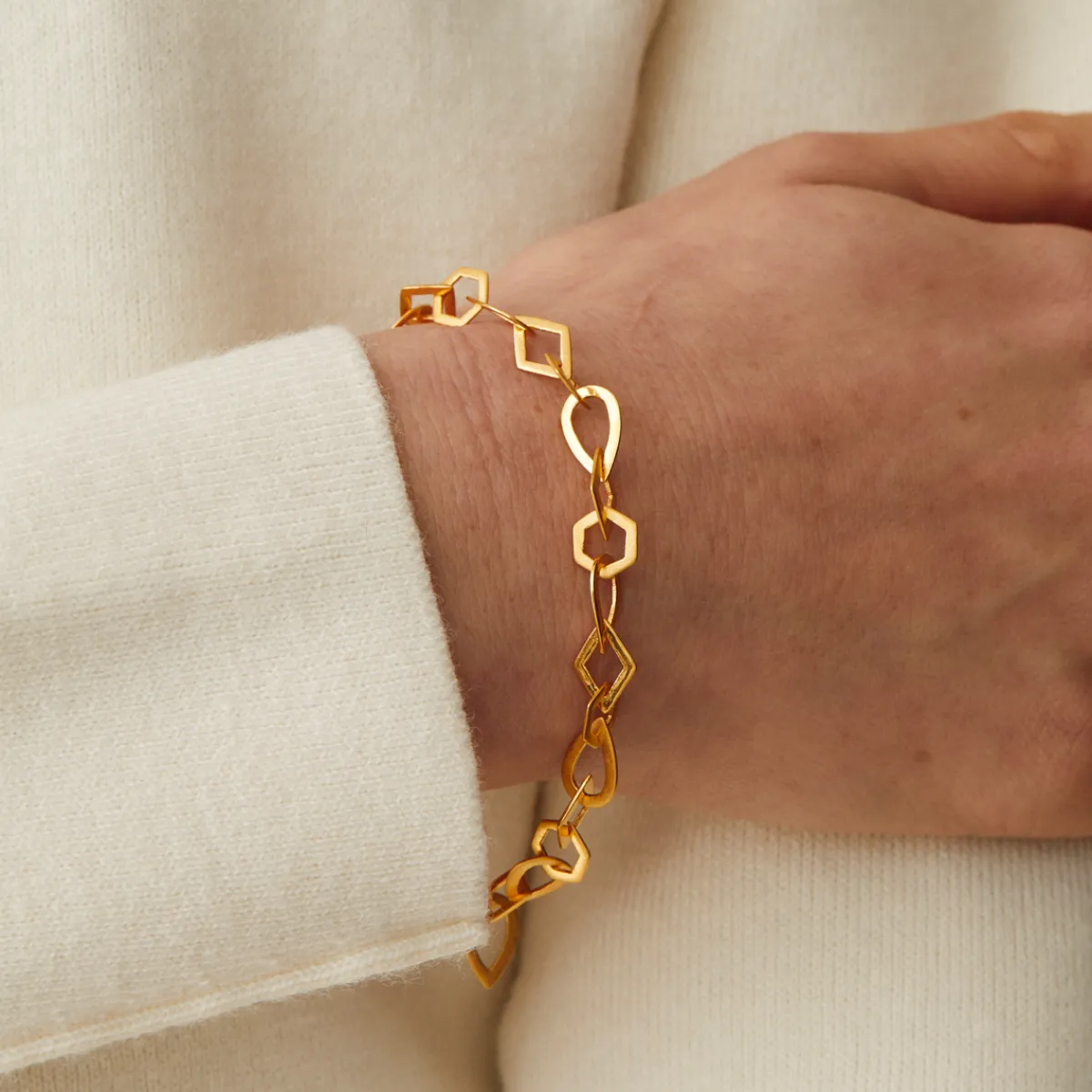 Tomfoolery Linear Multi Shape Chain Link Bracelet Clearance