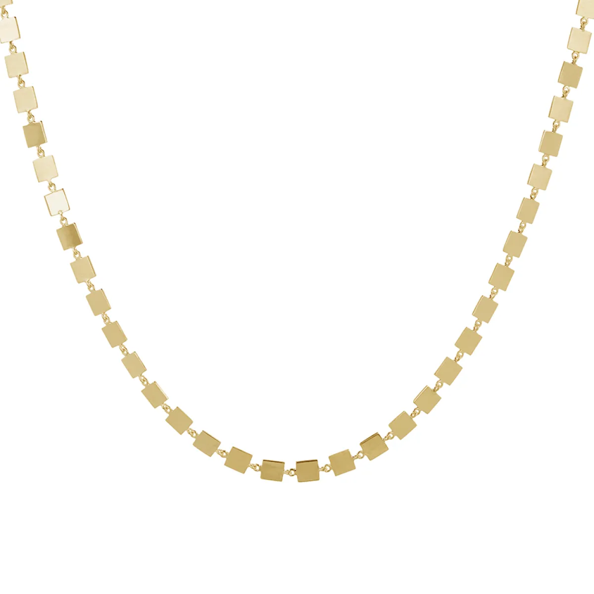 Tomfoolery Linear Square Link Necklace Outlet