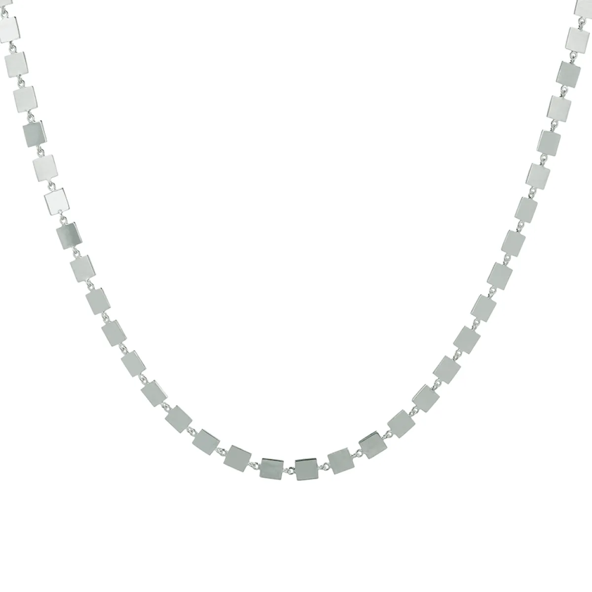 Tomfoolery Linear Square Link Necklace Outlet