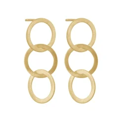 Tomfoolery Linear Triple  Circle Link Drop Earrings Discount
